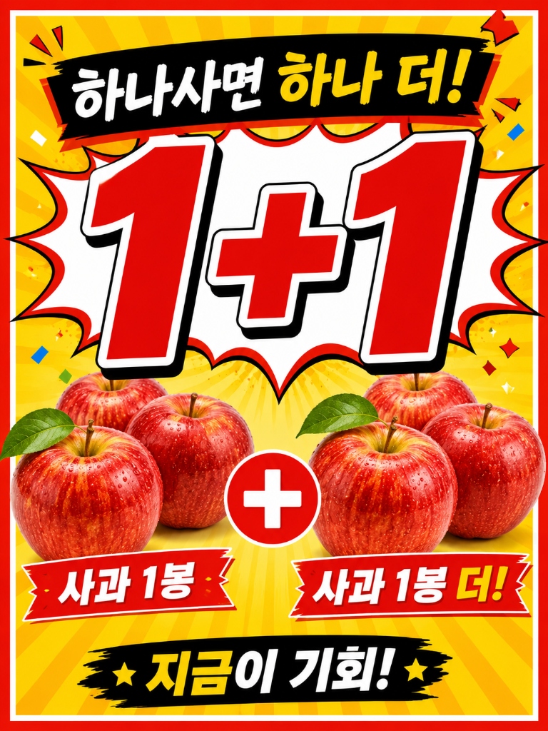 1+1 이벤트 포스터 예시